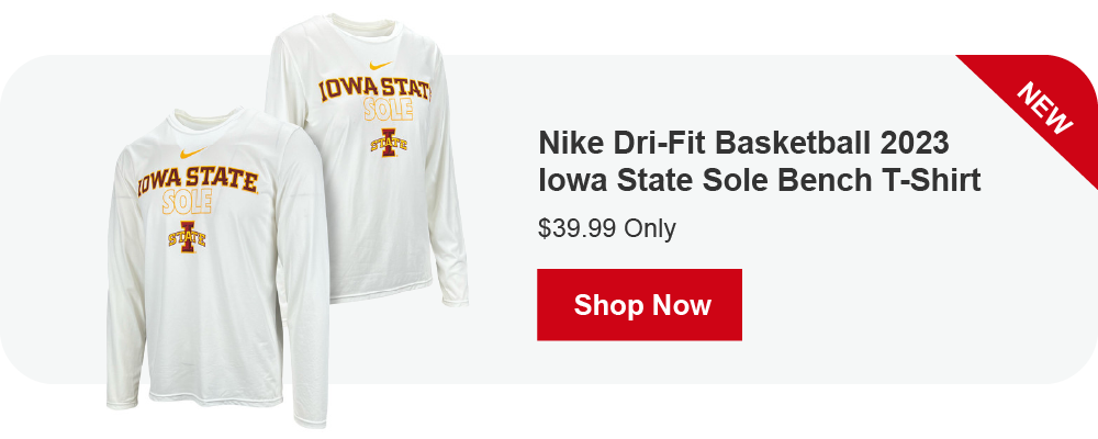 Nike Basketball 2023 Iowa State Sole Dri-Fit Bench Long Sleeve T-Shirt | $39.99